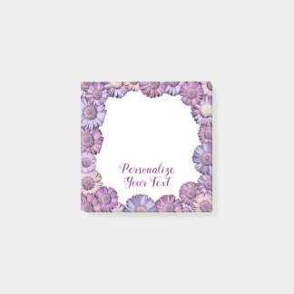 Mooie paarse bloemenrand pastel boho aangepaste ma post-it® notes