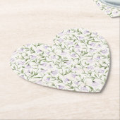 Mooie paarse bloemrijke bruidsdouche kartonnen onderzetters (Gekanteld)