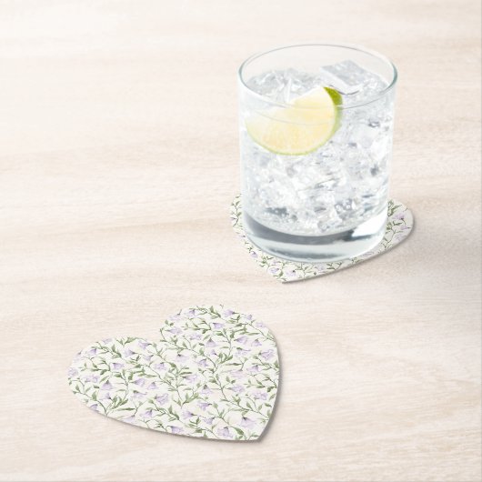 Mooie paarse bloemrijke bruidsdouche kartonnen onderzetters (Insitu)