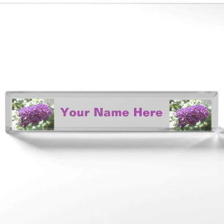 Mooie Paarse boeddleia Flowers Aangepaste naamplaa Naambordje