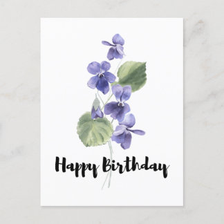 Mooie paarse boeket Gelukkige verjaardag Briefkaart