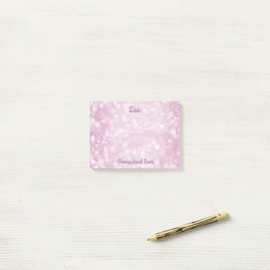 Mooie Paarse Bokeh Post-it® Notes (Op bureau)