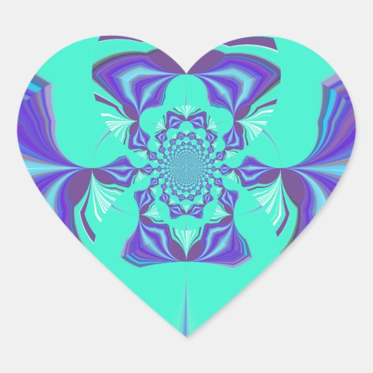 Mooie Paarse cyaan iriserende blauwe vector kleur Hart Sticker (Voorkant)