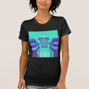 Mooie Paarse cyaan iriserende blauwe vector kleur T-shirt