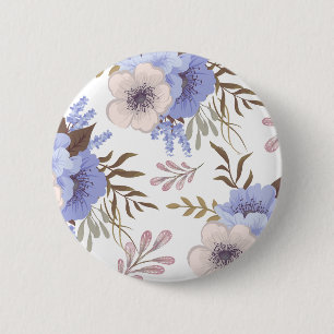 Mooie Paarse en blauwe bloem Ronde Button 5,7 Cm