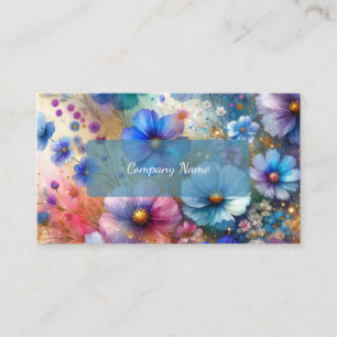 Mooie Paarse en Blauwe Wildbloemen Visitekaartje