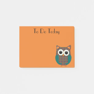 Mooie paarse en oranje bloemige uil Post It Notiti Post-it® Notes