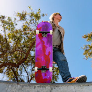 Mooie Paarse en Rode Tuin Phlox Bloemen Skateboard