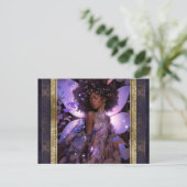 Mooie Paarse Fairy Vrouw Fantasy Kunst Briefkaart (Staand voorkant)