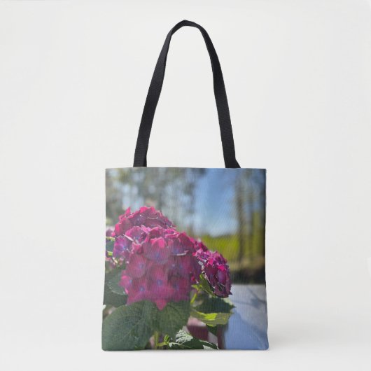 Mooie paarse hortensia floral tas (Voorkant)