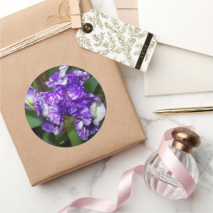 Mooie Paarse Iris Bloem Ronde Sticker