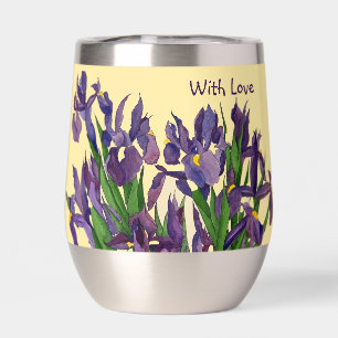 Mooie Paarse Iris & Boter Gele Waterverf