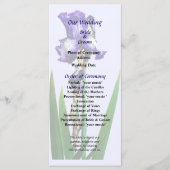 Mooie Paarse Iris Bruiloftsprogramma Programma (Voorkant)