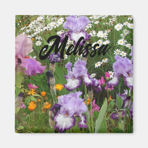 Mooie paarse iris irissen bloem bloemrijk tuin magneet