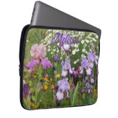 Mooie Paarse Iris Irissen bloementuin Laptop Sleeve (Voorkant Rechts)