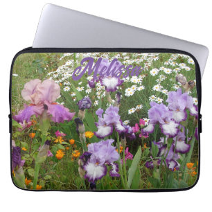 Mooie Paarse Iris Irissen bloementuin Laptop Sleeve