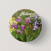 Mooie Paarse Iris Irissen bloementuin Ronde Button 3,2 Cm (Voorkant)