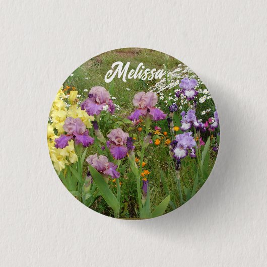 Mooie Paarse Iris Irissen bloementuin Ronde Button 3,2 Cm (Voorkant)