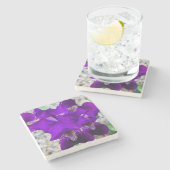 Mooie paarse iris stenen onderzetter (Zijkant)