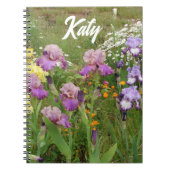 Mooie paarse irisbloem bloemstuk aanpasbaar notitieboek (Voorkant)