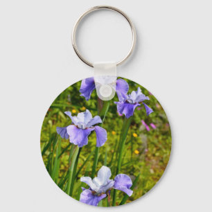 Mooie paarse irisbloemen sleutelhanger