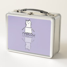 Mooie Paarse Kat Reflectie Doodle Aangepaste Naam