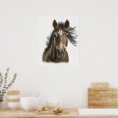 Mooie paarse kop portret hand getekende kleur poster (Keuken)