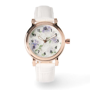Mooie Paarse Lavendel Bloemen Horloge