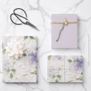 Mooie Paarse Lavendel Bloemen Inpakpapier Vel