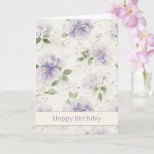Mooie Paarse Lavendel Bloemen Verjaardag Kaart