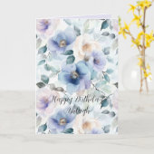 Mooie Paarse Lavendel Witte Bloemen Verjaardag Kaart (Gele Bloem)