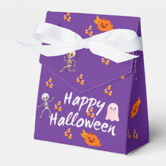 Mooie Paarse Leuk Halloween Patroon Favor Doos 2 Bedankdoosjes