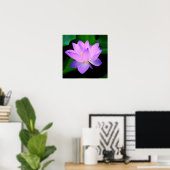 Mooie paarse lotusbloem in water poster (Thuiskantoor)
