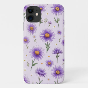 Mooie Paarse Madeliefjes Bloemige Aesthetische Hoe iPhone 11 Hoesje