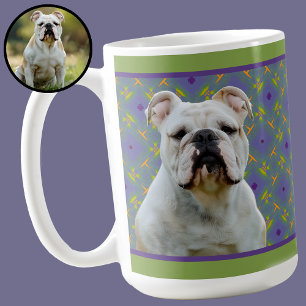 Mooie Paarse Moderne Fotocadeau voor Puppy Hond Mo Koffiemok