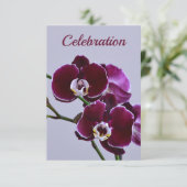 Mooie Paarse Orchidee Feest Uitnodiging (Staand voorkant)