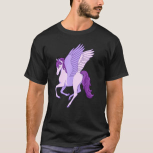 Mooie Paarse Pegasus Vliegende Paard T-shirt