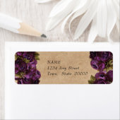 Mooie Paarse pioenen, rustiek papier, op maat Etiket (Insitu)