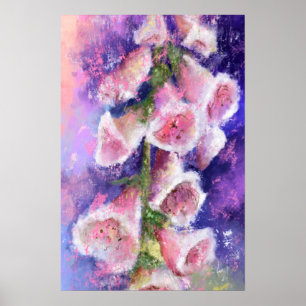 Mooie Paarse Roze Bloemen Poster