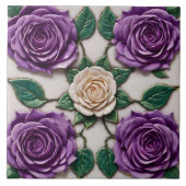 Mooie Paarse Rozen Modern Collectie Tegeltje (Voorkant)
