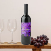 Mooie Paarse Spring Crocus Bloemen Wijn Etiket