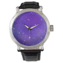 Mooie Paarse Sterrenhemel Galaxy Art Horloge