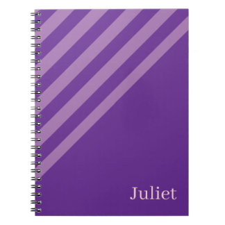 Mooie paarse streep spiraal notebook notitieboek