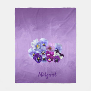 Mooie Paarse Viooltjes Bloemengeschenk Dekbed Fleece Deken