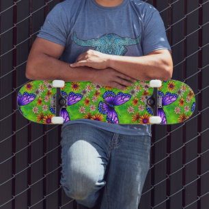 Mooie Paarse vlinderbloemenweide Skateboard