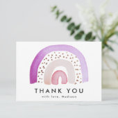 Mooie Paarse Waterverf Regenboog Bedankkaart (Staand voorkant)