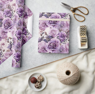 Mooie Paarse Wildbloemen Cadeaupapier