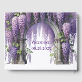 Mooie Paarse Wisteria Arch bruiloft Gastenboek (Achterkant)