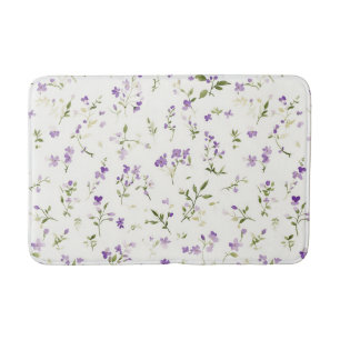 Mooie Paarse Witte Bloemen Badmat