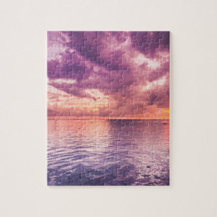 Mooie paarse zonsondergang in Cebu City, Filipijne Legpuzzel